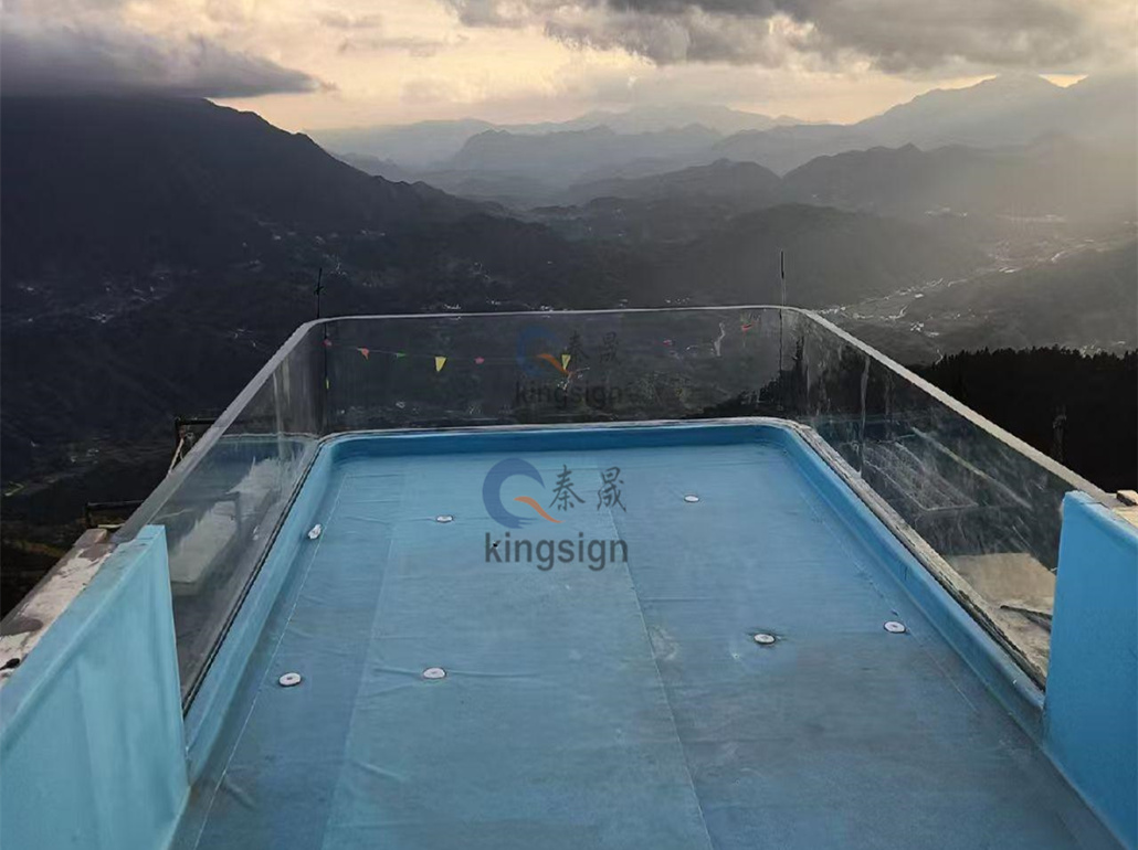 Kingsign U Shape Acrylic Pool Windows Instalasi